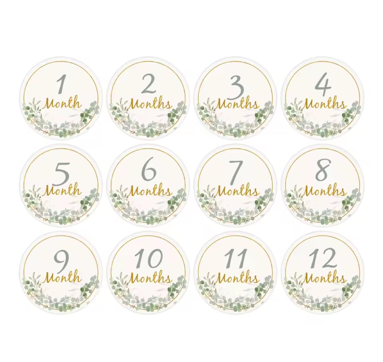 Карточки для фотосессии новорожденных по месяцам 10 см 12 шт 0+
