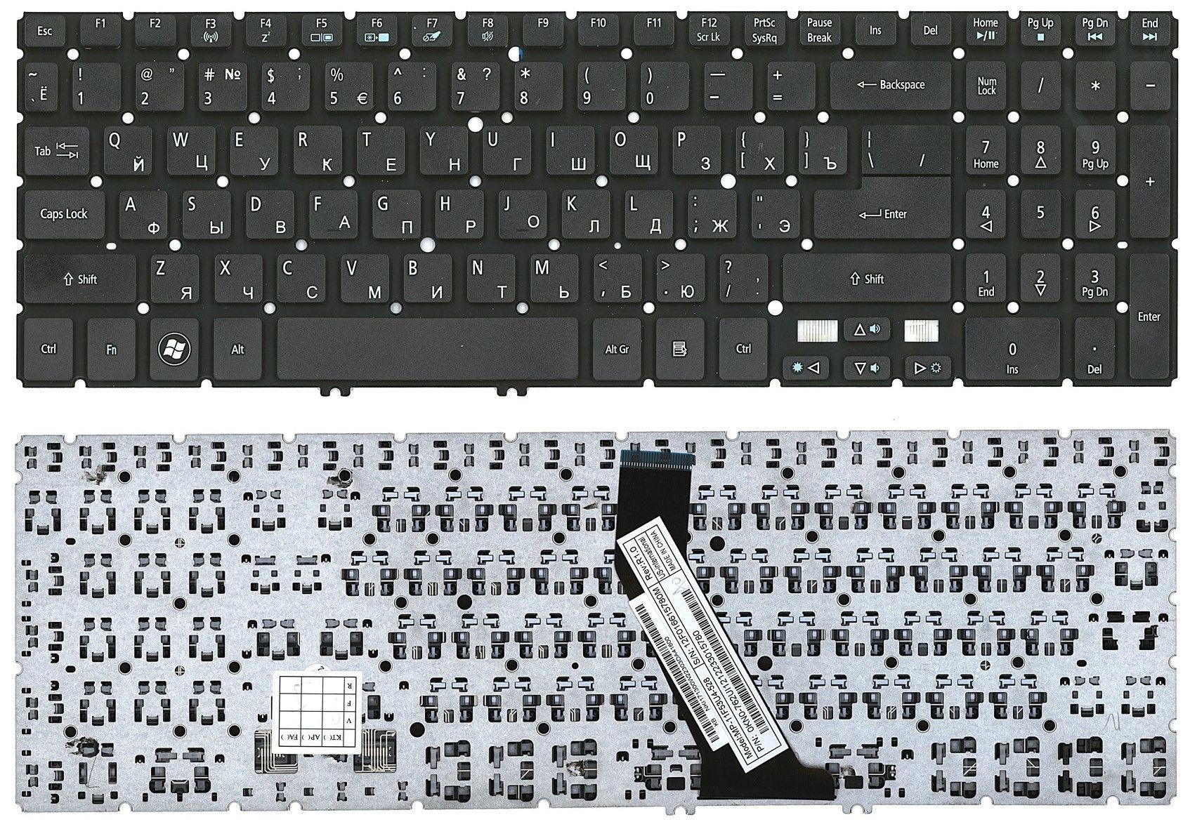 Клавиатура для ноутбука Acer Aspire V5-531/V5-531G/V5-551/V5-551G/V5-552/V5-552P/V5-571 Black