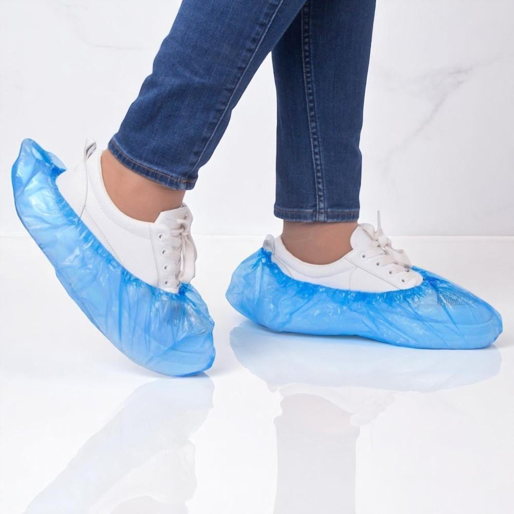 Бахіли одноразові поліетиленові 100 шт. Синій - фото 2 Бахіли одноразові поліетиленові 100 шт. Синій - фото 2