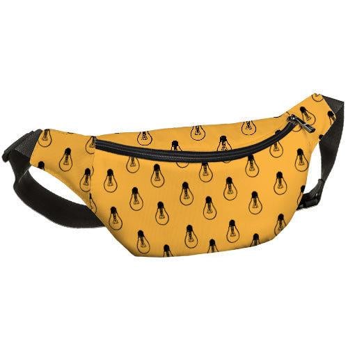 Сумка-бананка через плече та на пояс Presentville Bumbag Лампочки 27х16 см (BB_18J043_BL_BL)