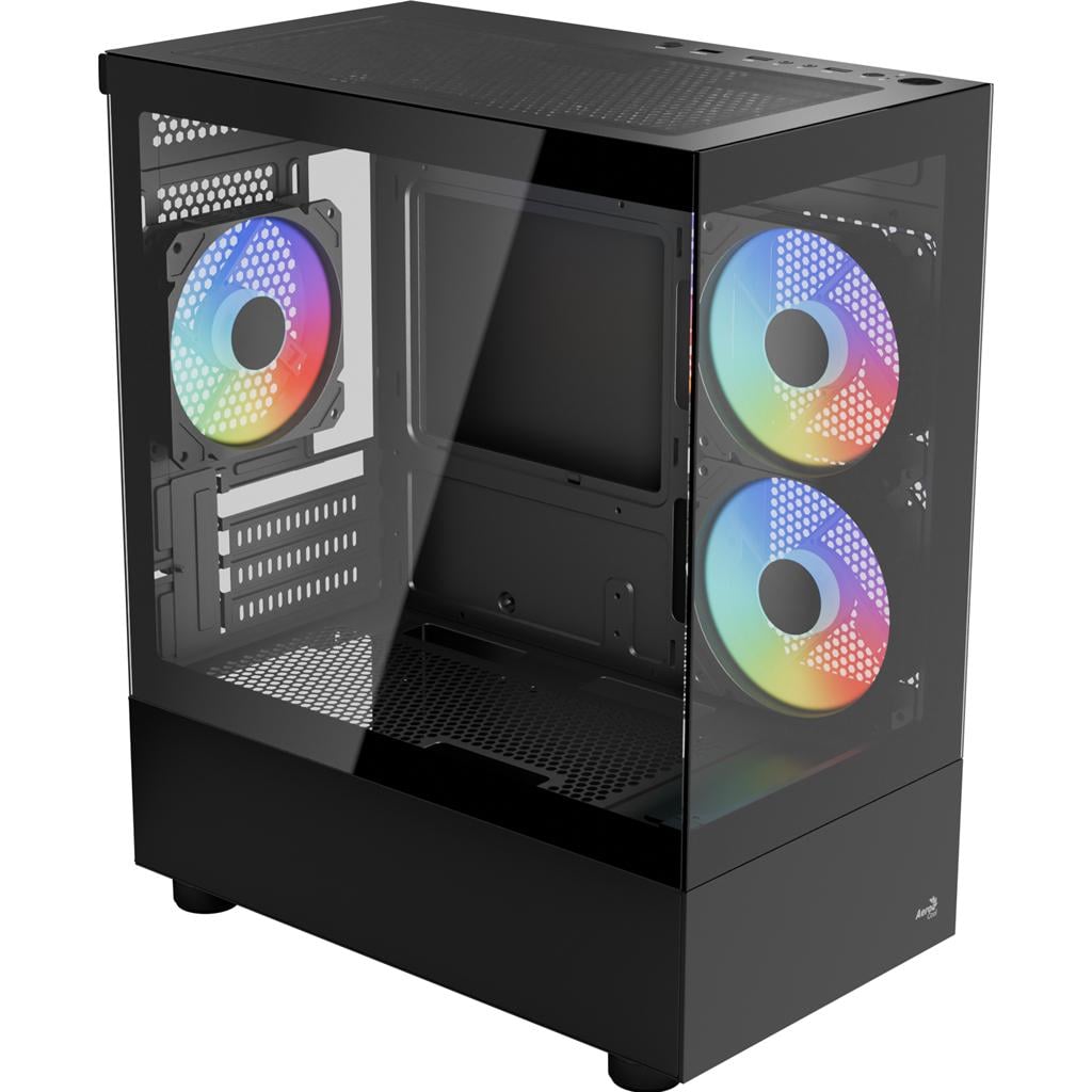 Корпус для ПК AeroCool Viewport Mini-G-BK-v2 Mini-Tower no PSU MicroATX/Mini-ITX ARGB Black (ACCM-ES09133.11)