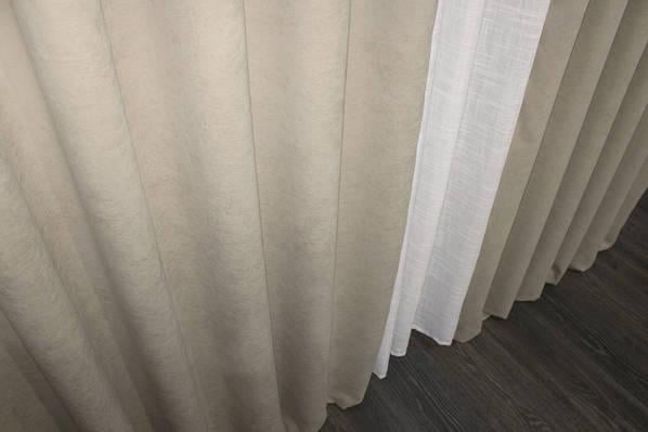 Комплект штор SPARTA микровелюр 1,5х2,7 м 2 шт. Темно-бежевый - фото 5 Комплект штор SPARTA микровелюр 1,5х2,7 м 2 шт. Темно-бежевый - фото 5