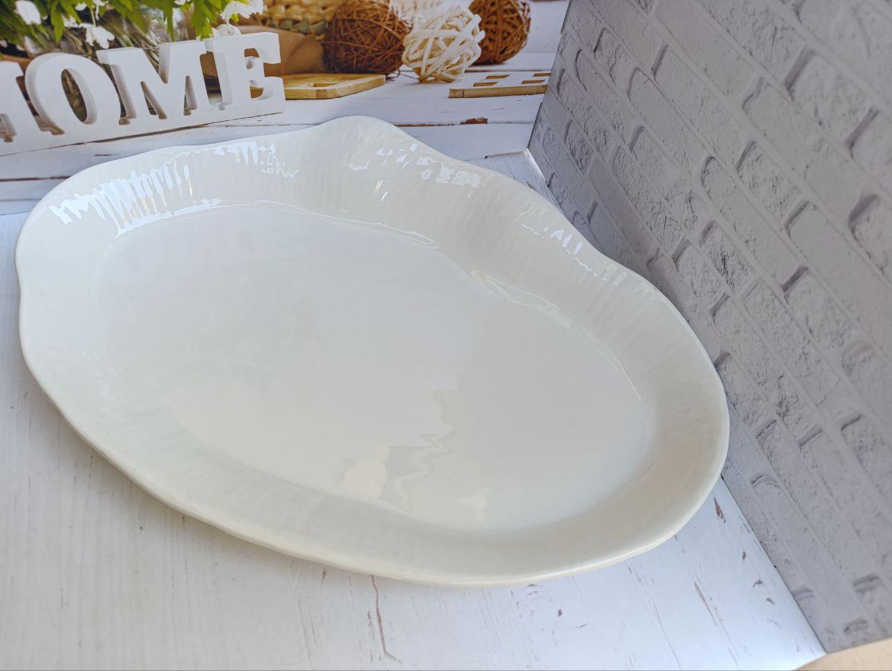 Блюдо сервірувальне Stenson MC5280 порцеляна 51х34х7 см Білий (MC5280) Блюдо сервірувальне Stenson MC5280 порцеляна 51х34х7 см Білий (MC5280)