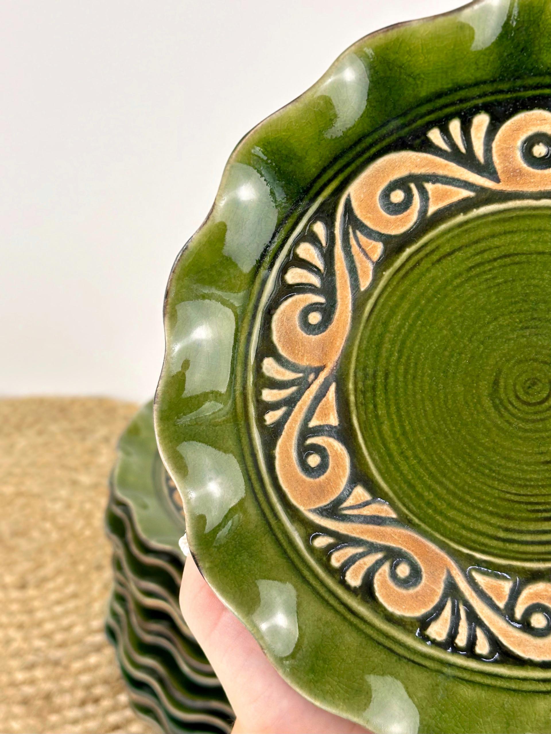 Набор глиняных тарелок Гражда 20 см х 12 шт. Коричневый (17019-16) - фото 7