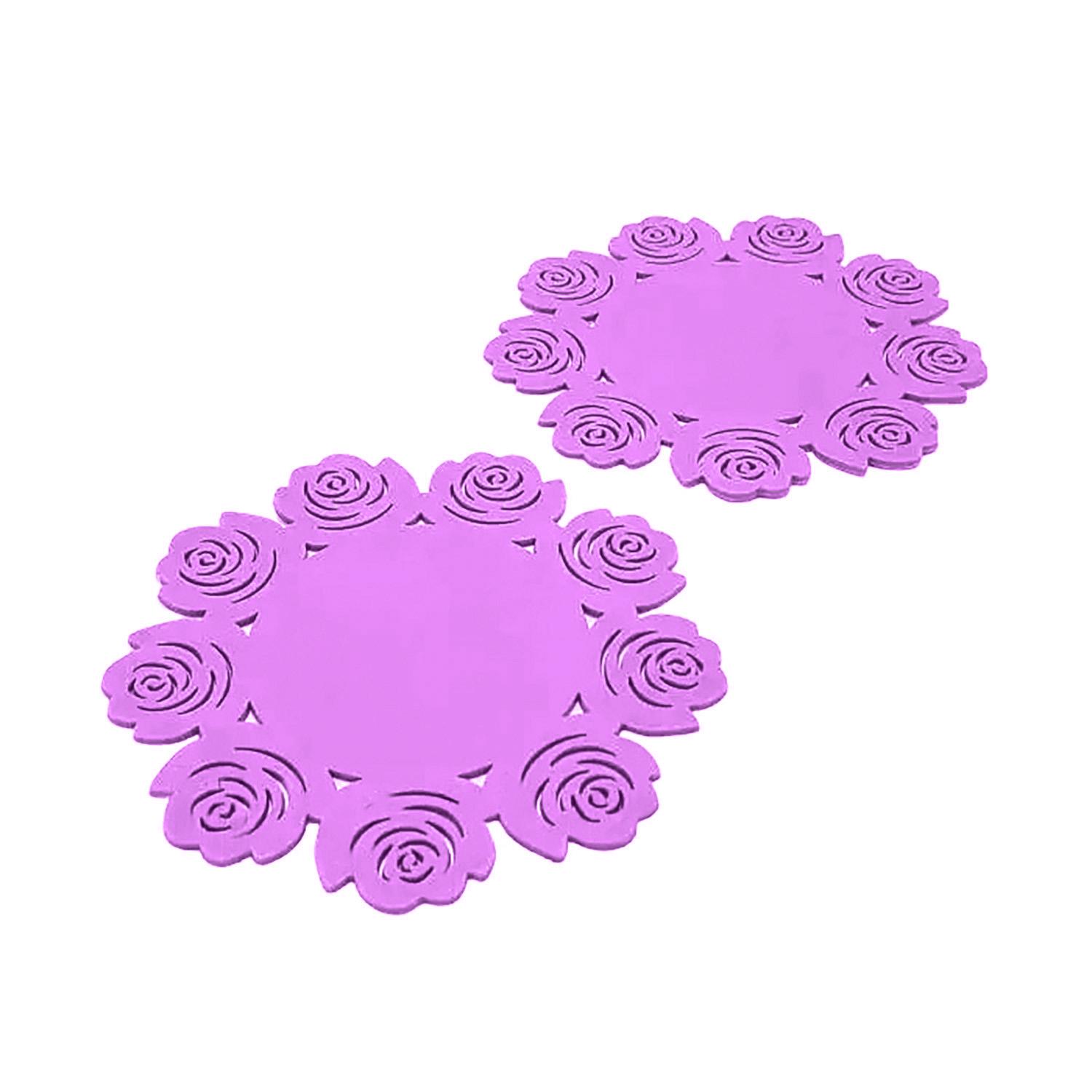 Подставка силиконовая Цветок 15 см 2 шт. Фиолетовый (86226)