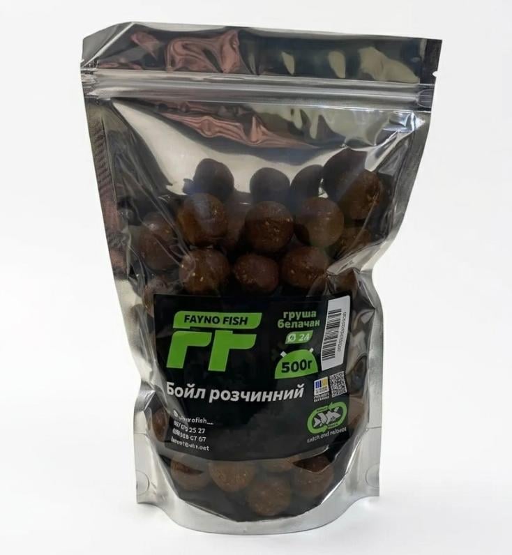 Бойлы прикормочные растворимые Foodie Fish 24 мм Груша/Белачан (2614437766)