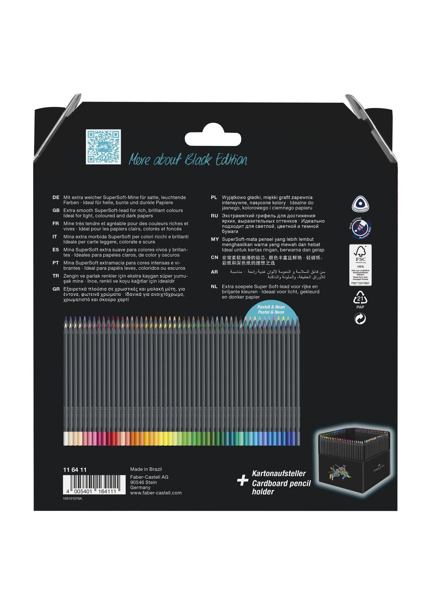 Набір олівців Faber-Castell тригранні чорні 100 кольорів (116411) - фото 3 Набір олівців Faber-Castell тригранні чорні 100 кольорів (116411) - фото 3