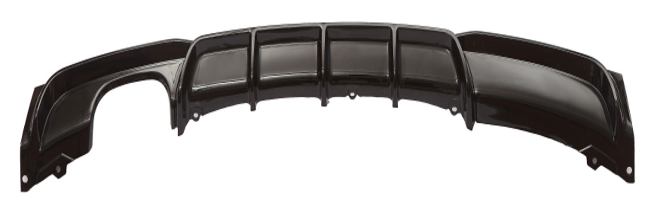 Диффузор заднего бампера под односторонний двойной выхлоп GBT для M-Sport для BMW 3 серия F-30/31/34 2012-2019 гг. abs-пластик Черный (176757)