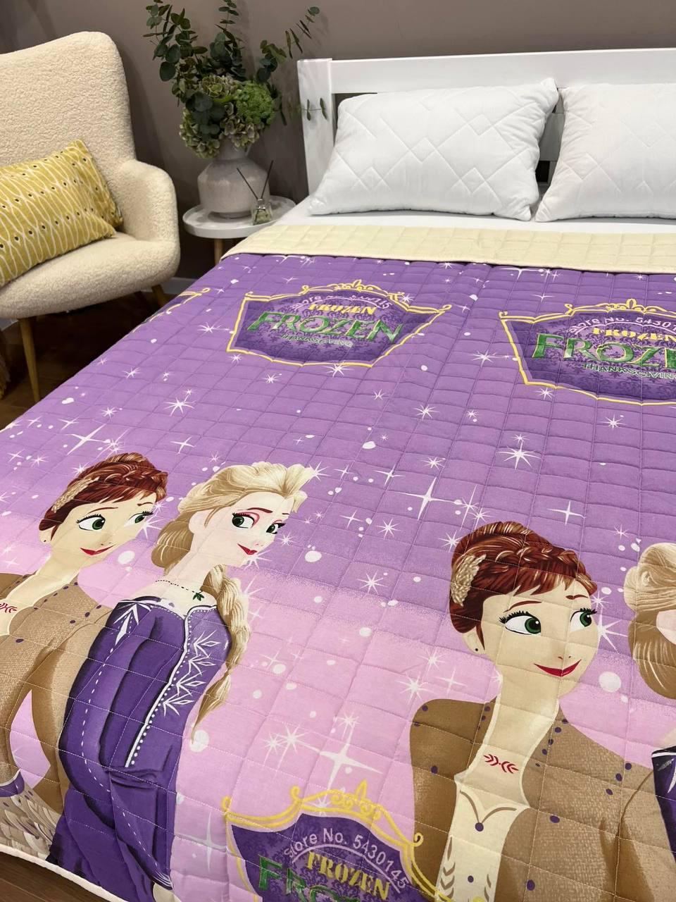 Ковдра дитяча з малюнком Крижане серце двостороння 150х210 см Фіолетовий - фото 5 Ковдра дитяча з малюнком Крижане серце двостороння 150х210 см Фіолетовий - фото 5