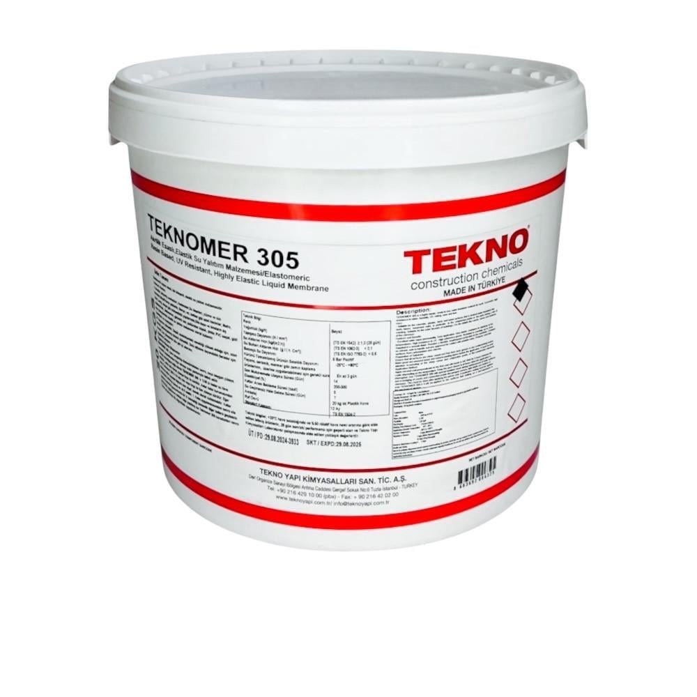 Гидроизоляция акриловая Tekno mer 305 эластичная стойка к УФ-излучению 20 кг (35817714)