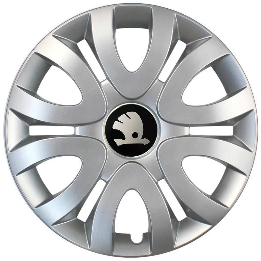 Колпаки автомобильные R15 Skoda 330 SJS 4 шт. Серебристый