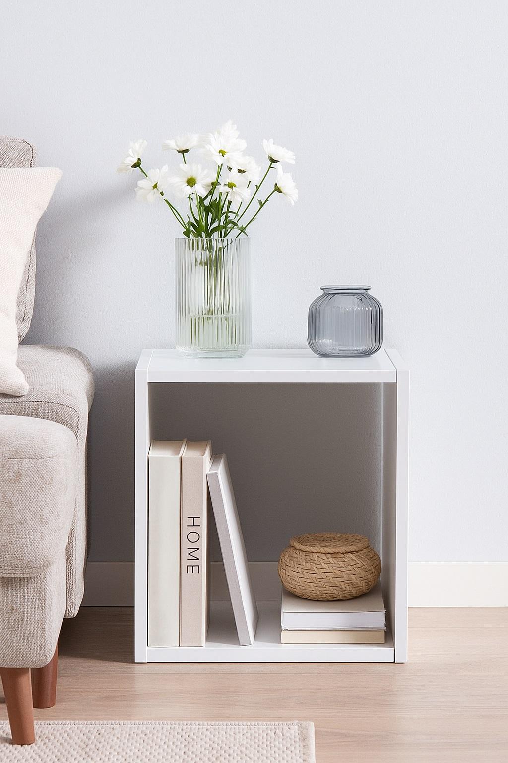 Стелаж настінно-статевий MEBLIBUD KUB модульний 1 секція Білий (27193/01) - фото 4 Стелаж настінно-статевий MEBLIBUD KUB модульний 1 секція Білий (27193/01) - фото 4