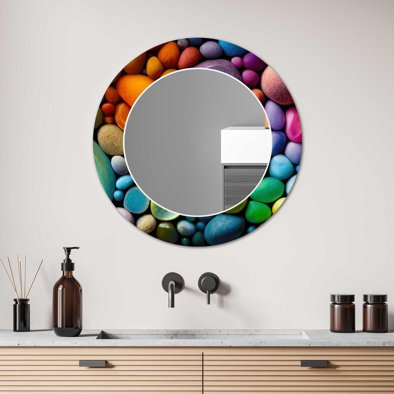 Зеркало на стену NovellaPrint с рисунком камней круглое 50 см (2011.1) Зеркало на стену NovellaPrint с рисунком камней круглое 50 см (2011.1)