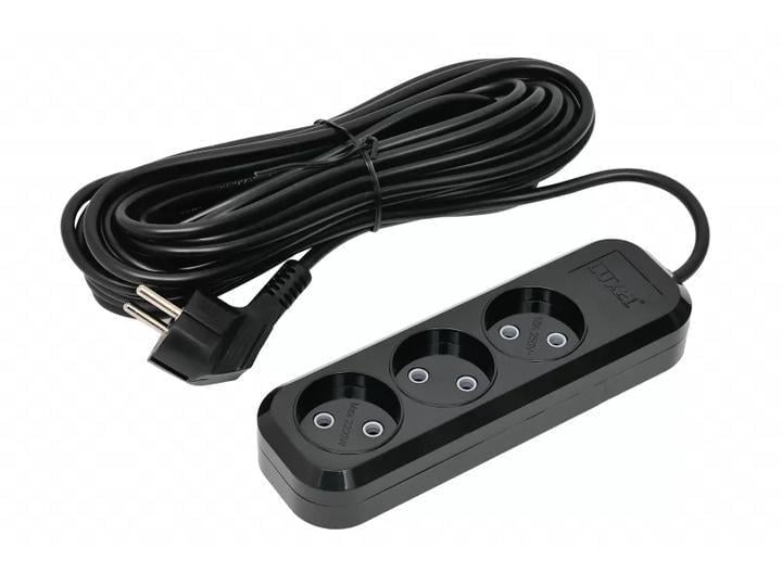 Удлинитель сетевой Luxel 3 розетки 10 м Черный (7529)