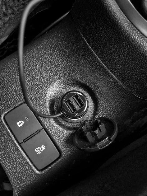 Зарядний пристрій автомобільний Baseus T-Typed S16 2USB із Bluetooth FM-передавачем Black (CCTM-E01) - фото 5