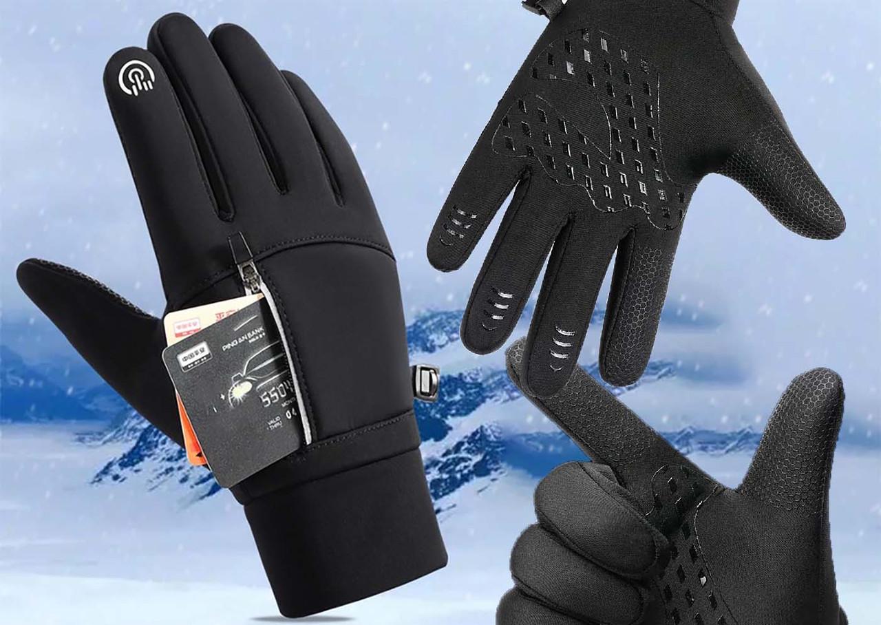 Перчатки зимние TREYANCH на флисе с карманом XL Черный - фото 3 Перчатки зимние TREYANCH на флисе с карманом XL Черный - фото 3