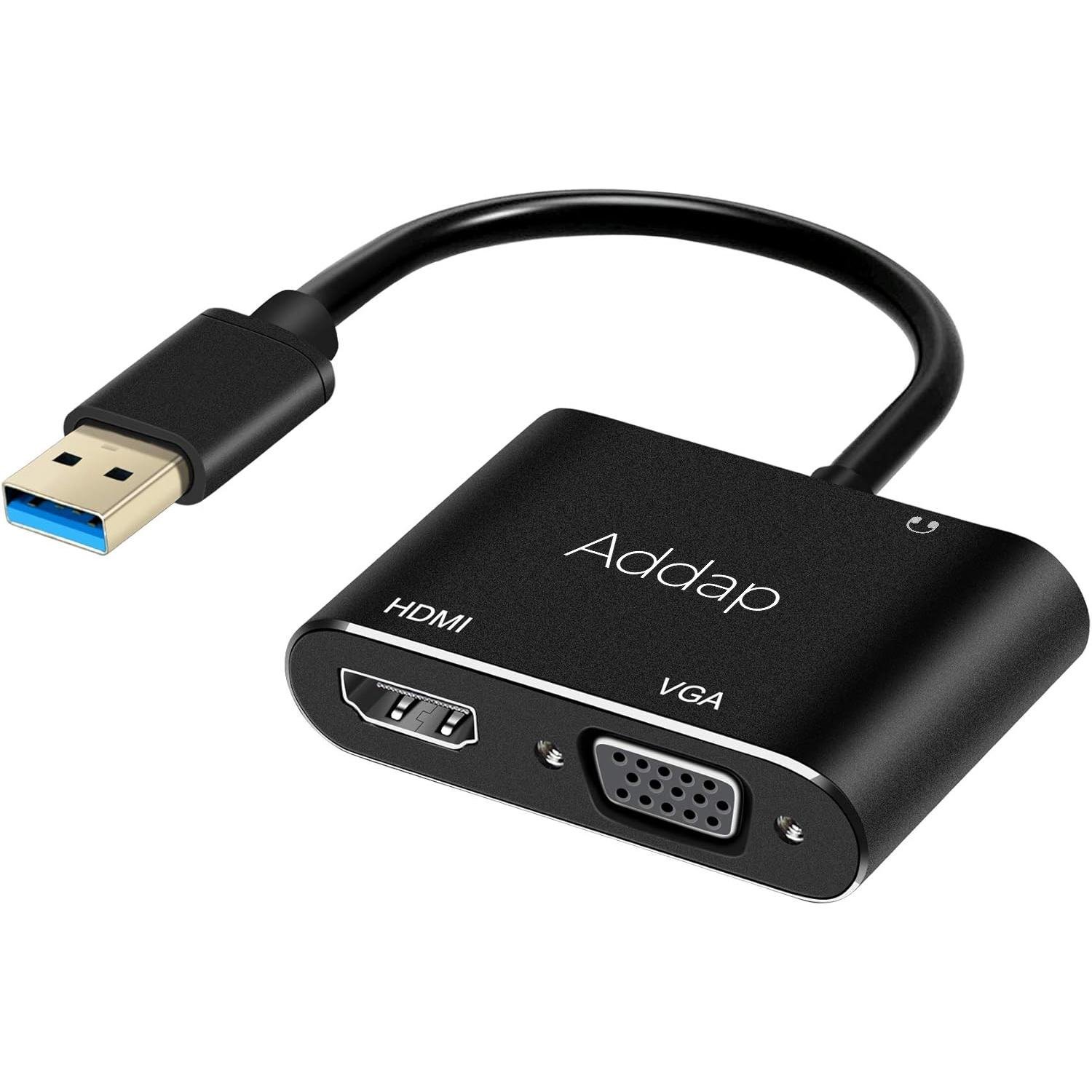 Переходник хаб USB 3,0 Addap MH-12 на 3 порта HDMI/VGA/USB 3,0 для передачи видео
