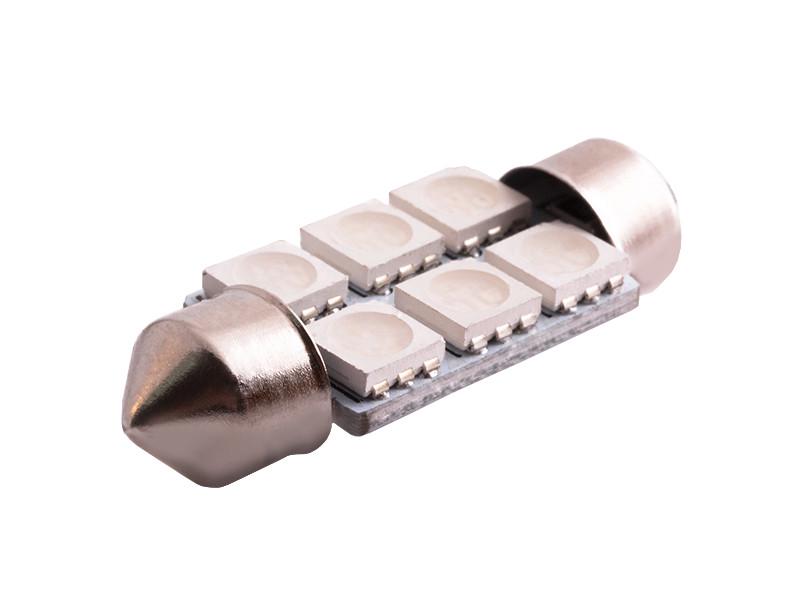 Автолампа светодиодная C5W SV8.5 24 В 39 мм SMD5050-6led Синий (541)