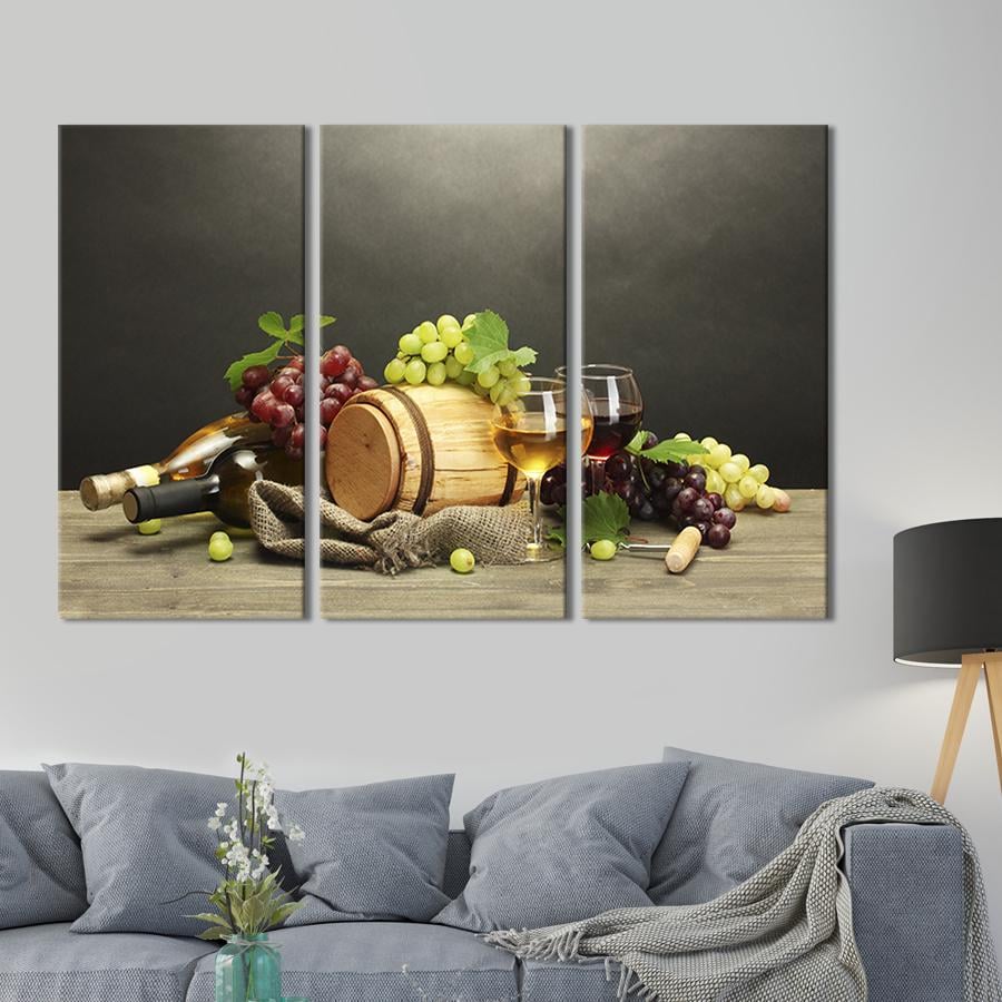 Модульная картина из 3 частей на холсте для интерьера Натюрморт винодела 78x48 см (277-31)