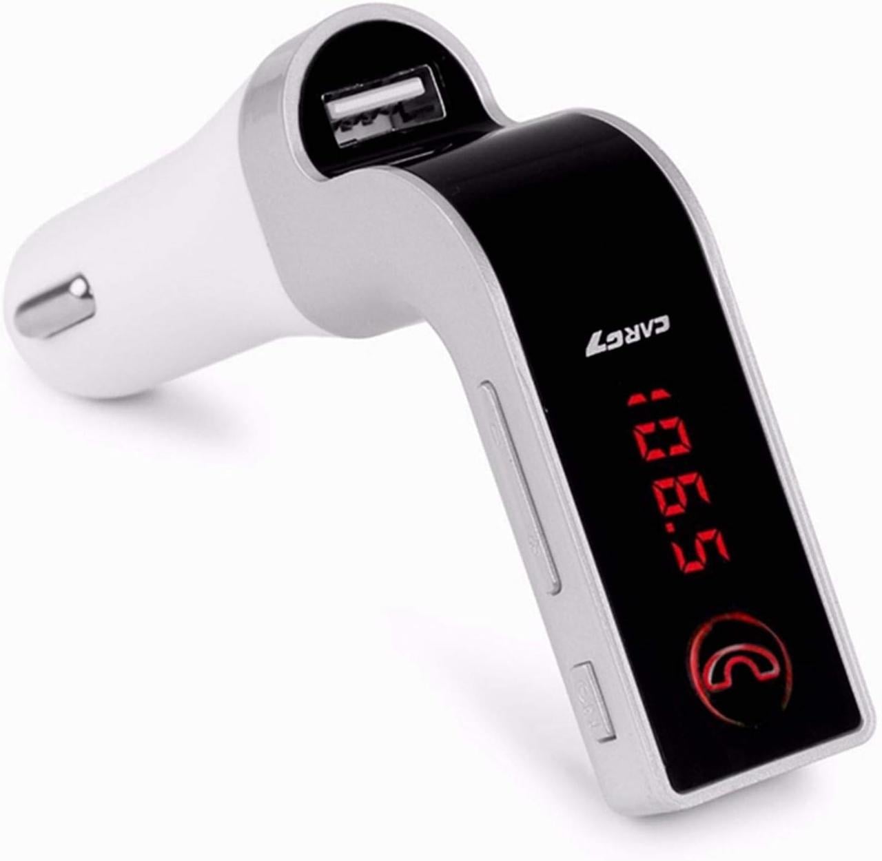 FM-трансмиттер автомобильный 4в1 с Bluetooth/USB/MP3/AUX слотом для micro SD Серебряный (МХ-4692-12996W)