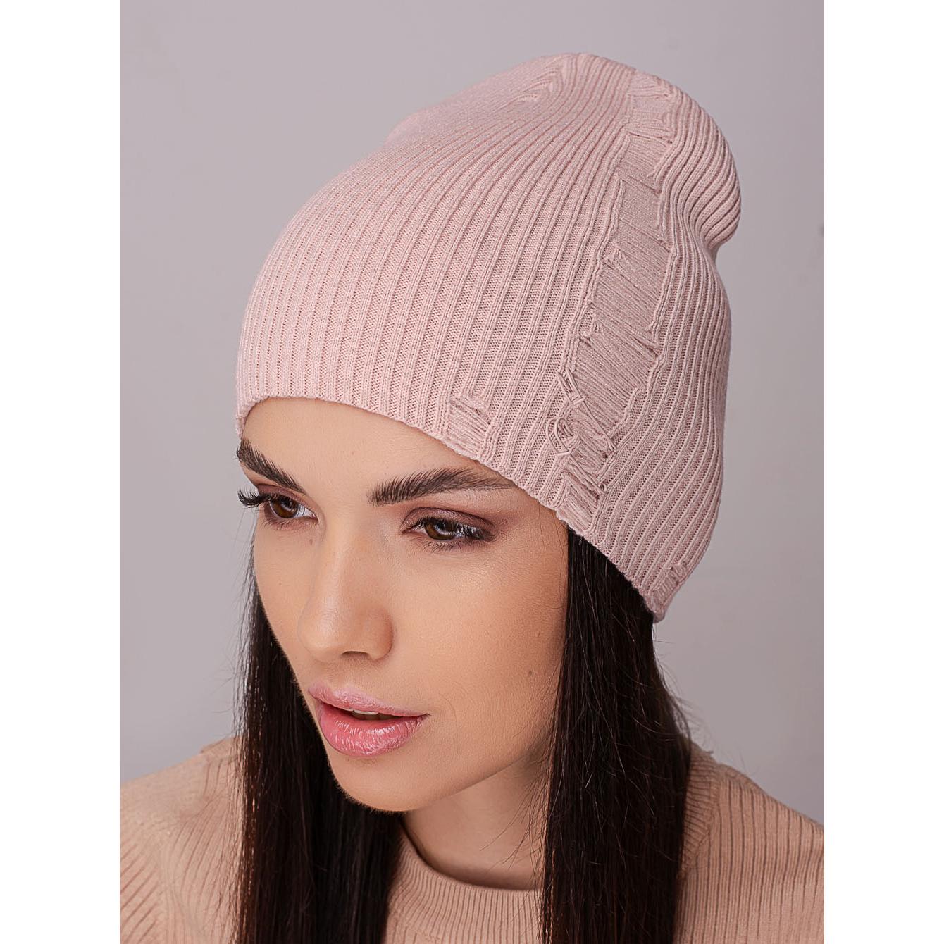 Шапка жіноча Leks ЧИКАГО без відвороту подвійна рвана з шпильками в рубчик one size Світло-пудровий (239394) - фото 1 Шапка жіноча Leks ЧИКАГО без відвороту подвійна рвана з шпильками в рубчик one size Світло-пудровий (239394) - фото 1