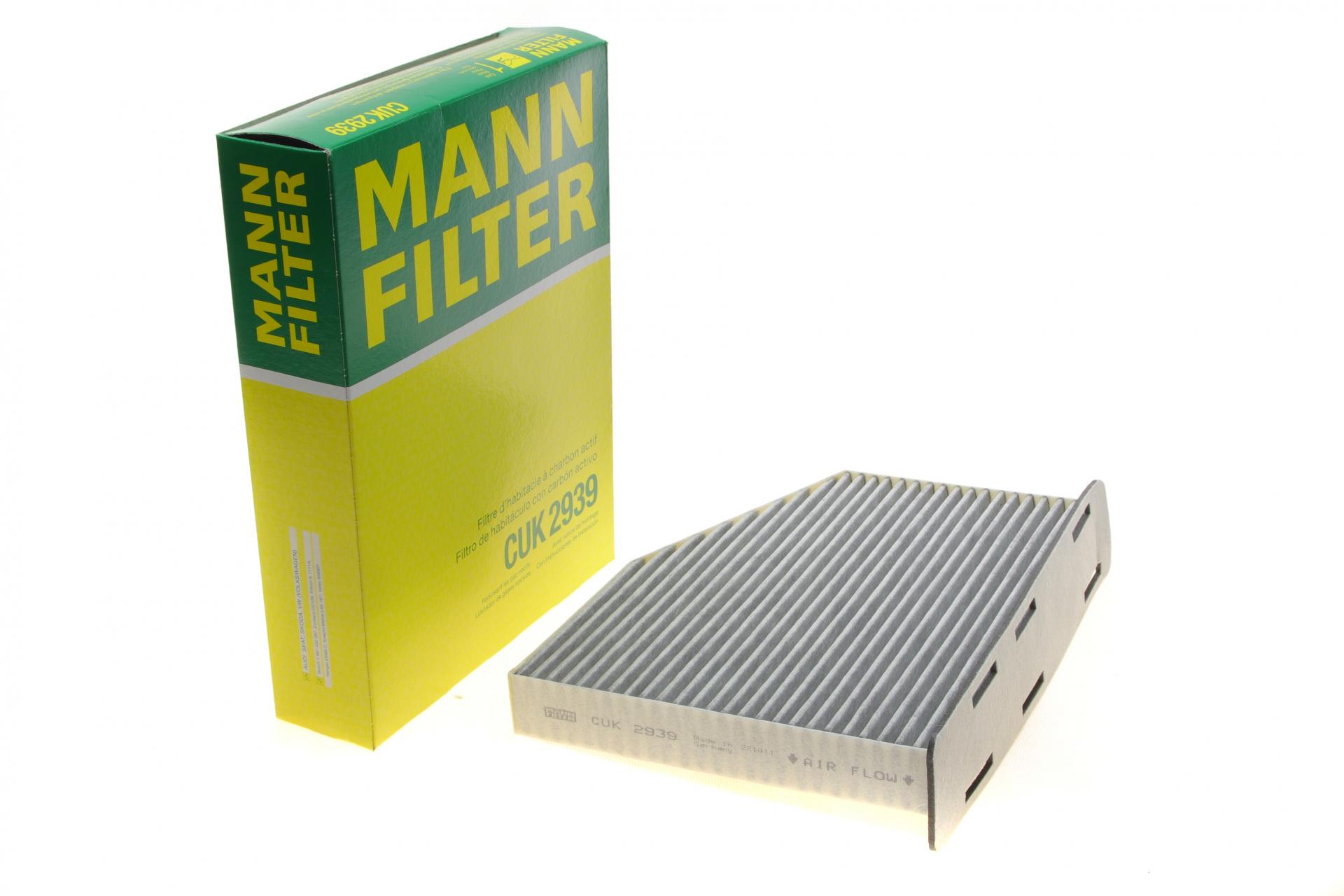 Фильтр салона Mann-Filter для VW Caddy 1,9TDI 03- угольный (CUK 2939)