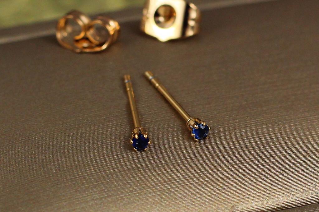 Серьги гвоздики Xuping Jewelry с камешками 2 мм Золотистый (2181145626)