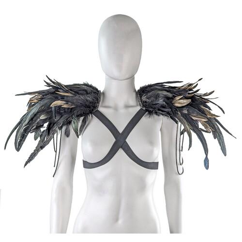 Наплечники перьевые Seta Decor 25-524BLK-GL Наплечники перьевые Seta Decor 25-524BLK-GL