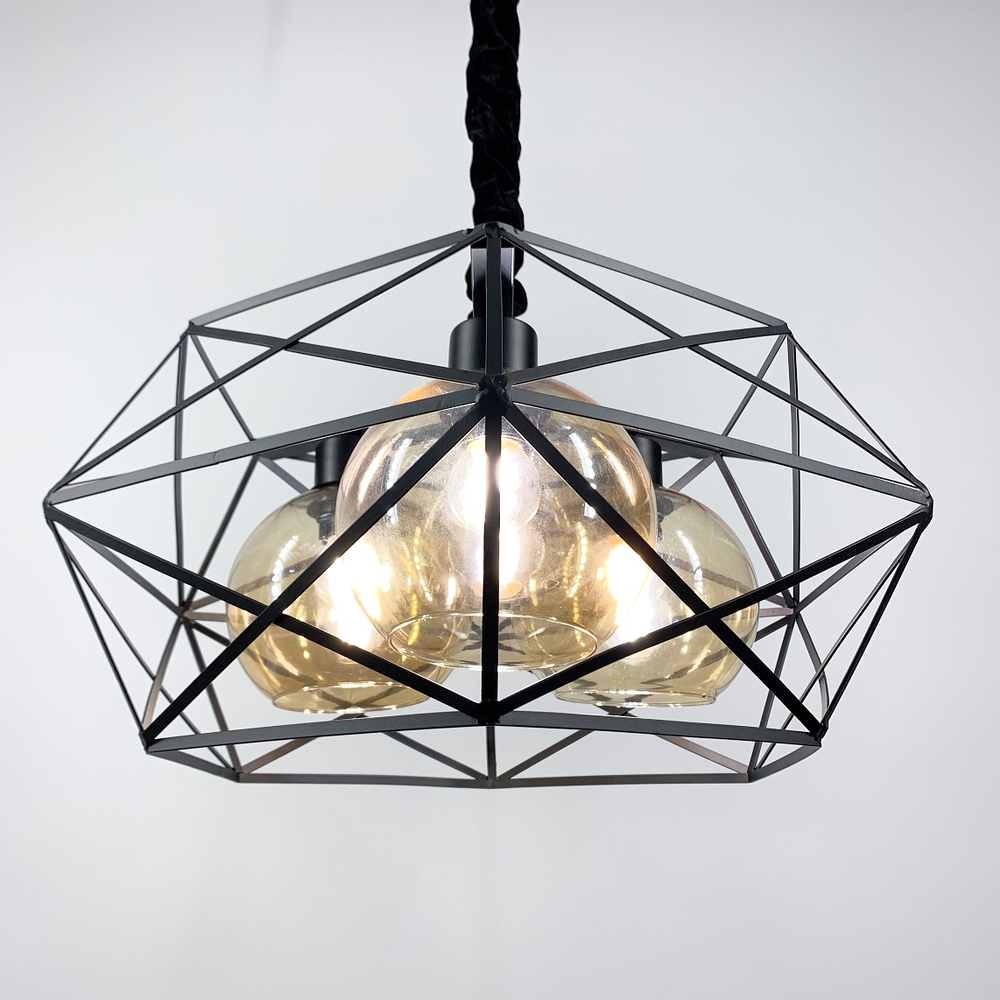 Люстра LineF на 3 плафона Янтарный (11870/3 AB)