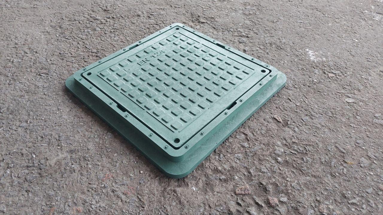 Люк канализационный квадратный 740х740 мм 1 т Зеленый (luk24) - фото 6 Люк канализационный квадратный 740х740 мм 1 т Зеленый (luk24) - фото 6