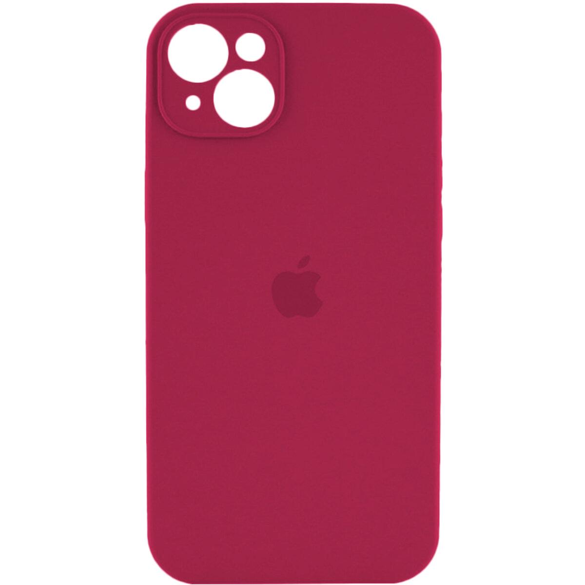Противоударный чехол для Apple iPhone 15 Silicone Full Case AA Camera Protect / Maroon