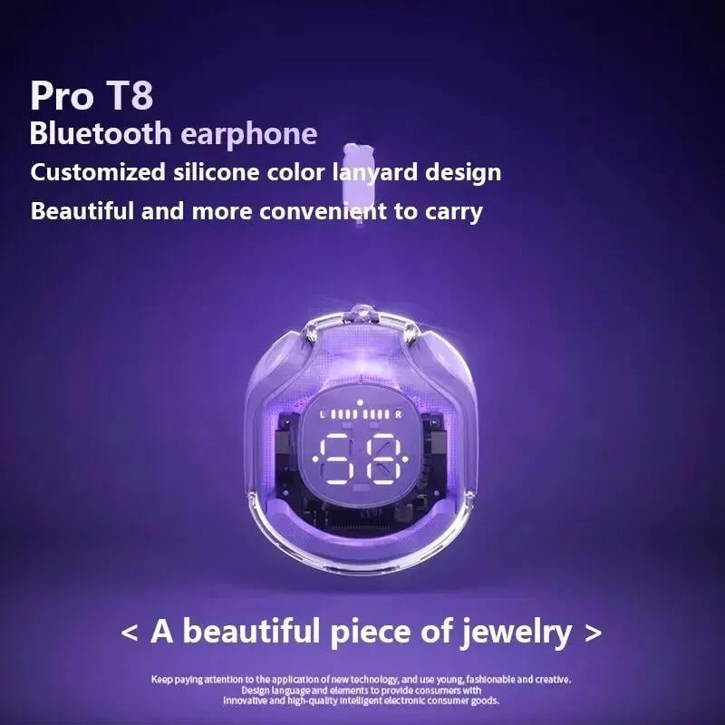 Наушники беспроводные TWS T8 PRO вакуумные с зарядным кейсом LED Bluetooth 5.3 (533-3-2222) - фото 3