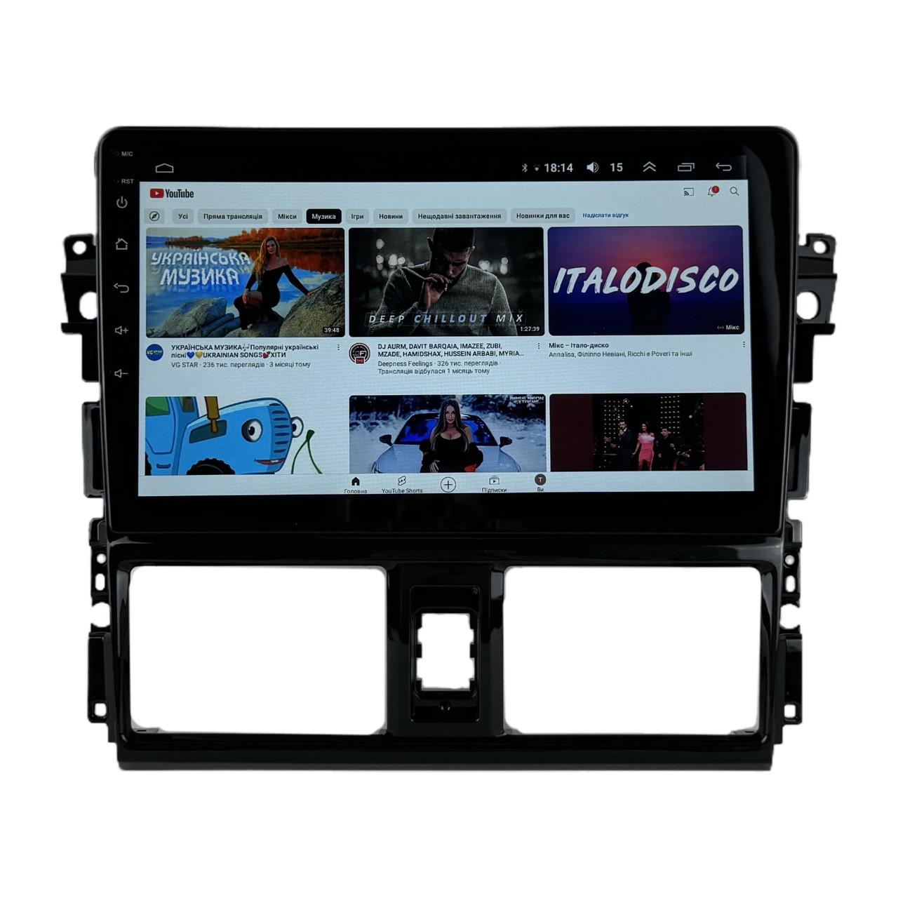 Автомагнитола для Toyota Vios 2013-2016 7862 8 ядер/4G/DSP/CarPlay/Android/QLED (М-ТК0018-9-Т6)