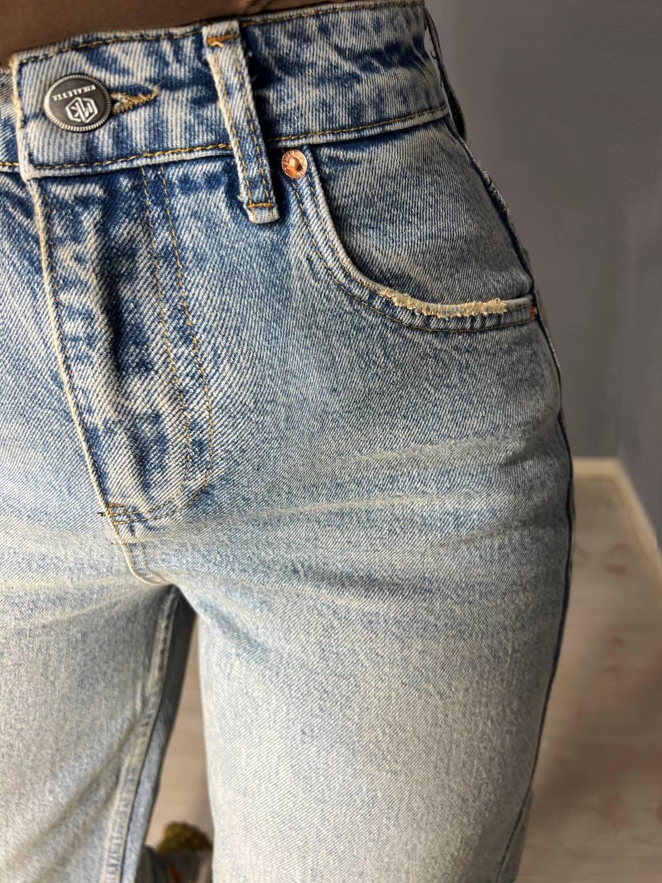 Джинси жіночі Mikaletta 3249-13254 MOM RELAX jeans банани висока посадка стрейчеві р. 27 Блакитний (3848) - фото 2