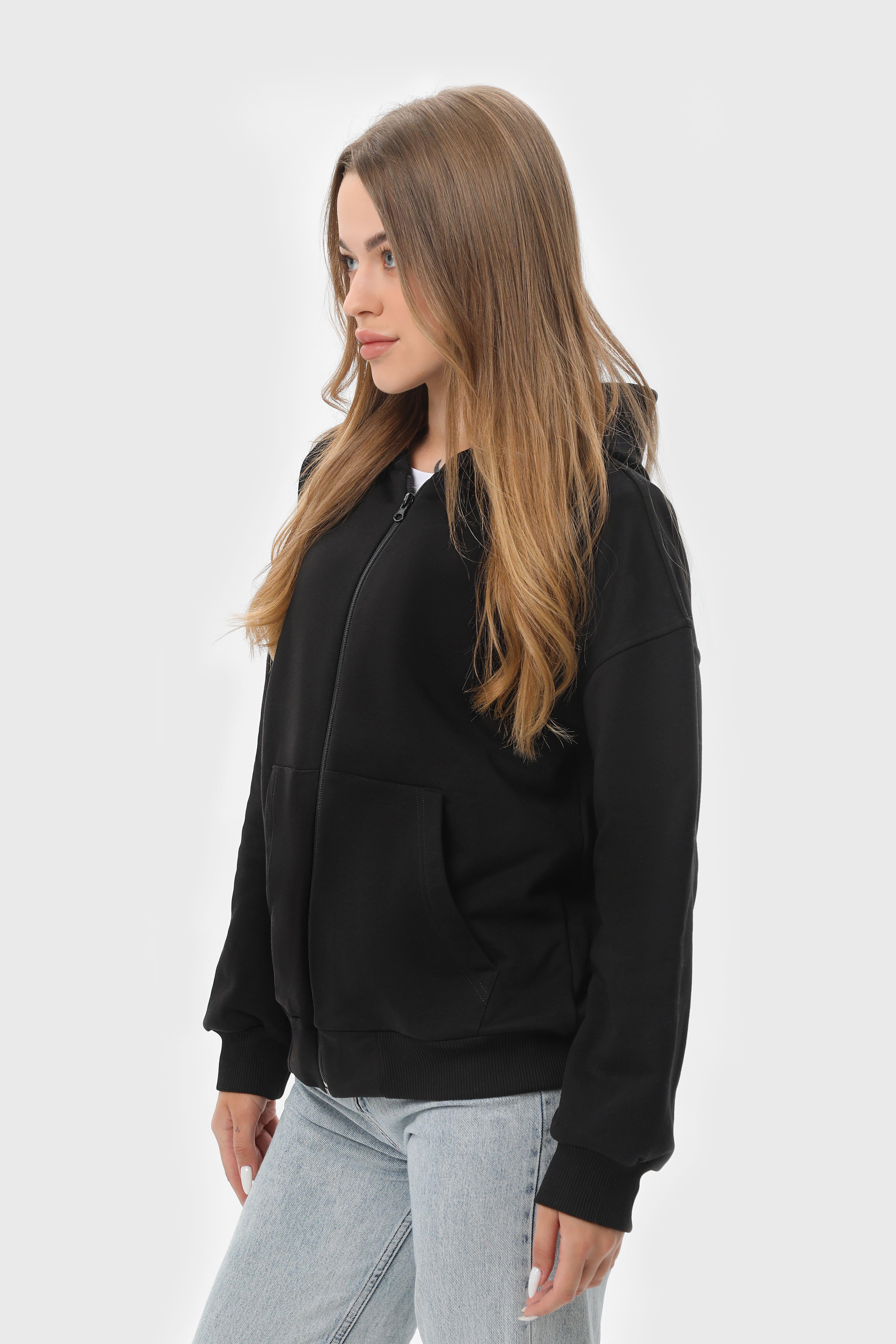 Худі на замку RAY LOOSE U0409 UNISEX M Чорний - фото 6