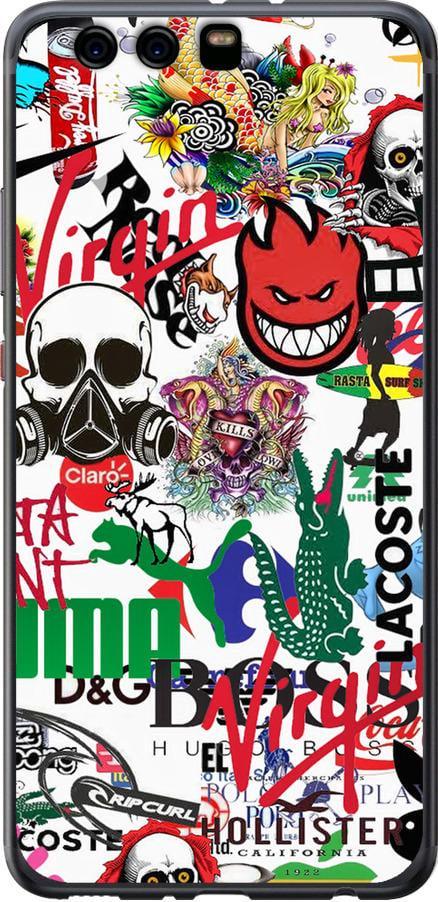 Чохол на Huawei P10 Plus Many different logos (4022t-963-42517)