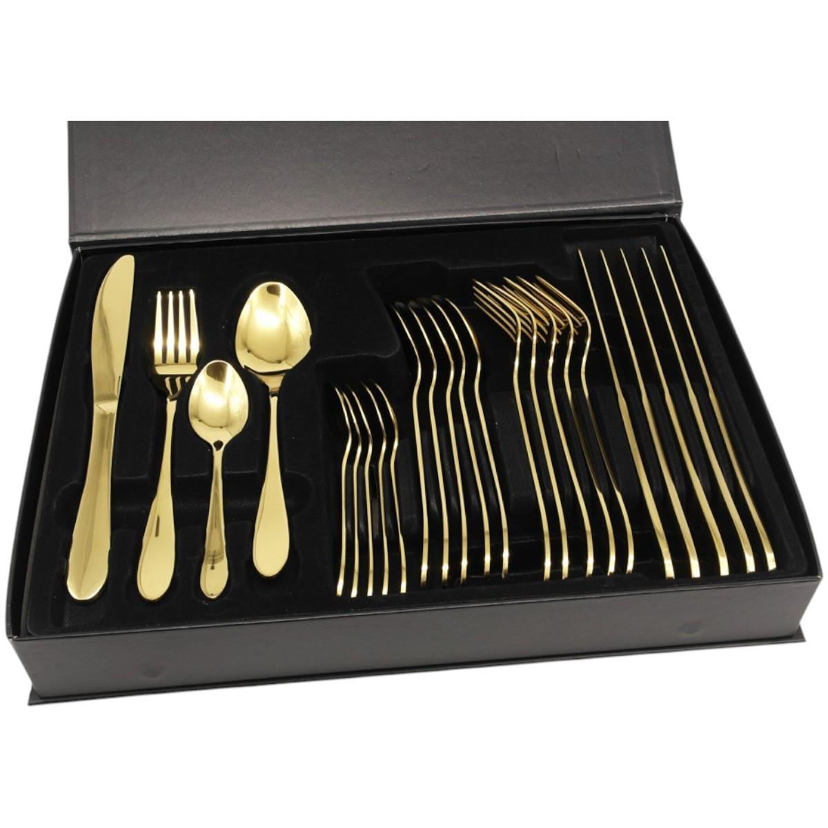 Набір столових приладів A-PLUS 24 предмети Gold (1421) - фото 5 Набір столових приладів A-PLUS 24 предмети Gold (1421) - фото 5