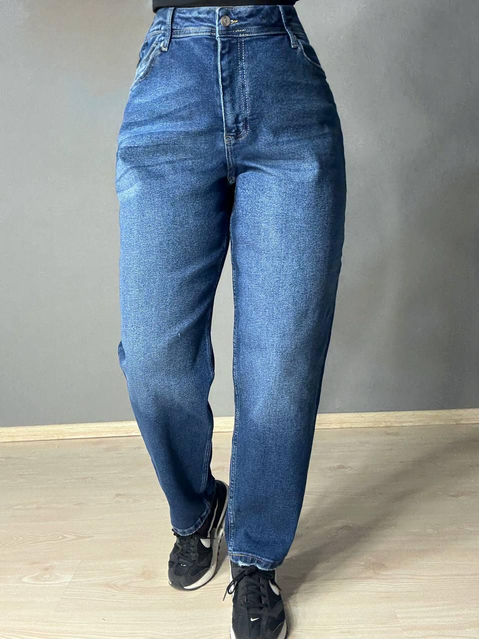 Джинси жіночі Sherocco 1295-1 Mom Relax великі розміри супер батал р. 38 Синій (5095)