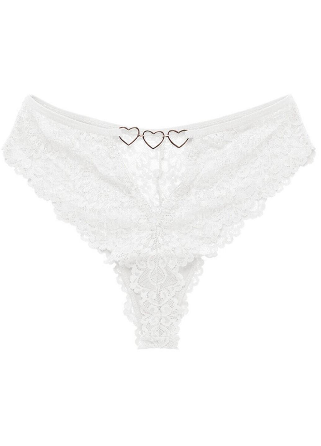 Трусики бразилианы Three Hearts 965-42 с высокой посадкой р. 44-46/S Белый