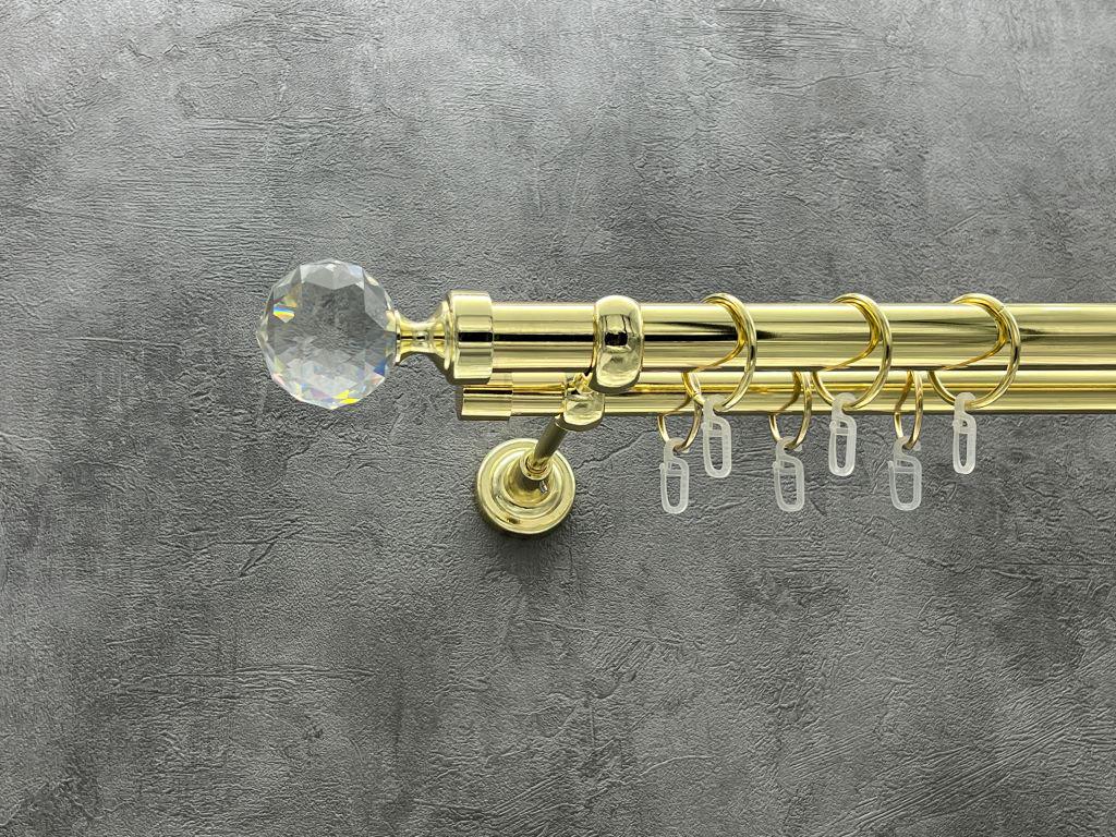 Карниз Quadrum Люмиера гладкая штанга двойной открытый 25/19 мм 320 см Золотой