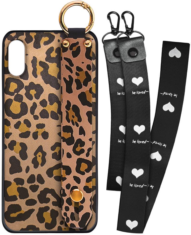 Чехол SHLab iPhone X / XS Leopard + два ремешка с карабином (31867)