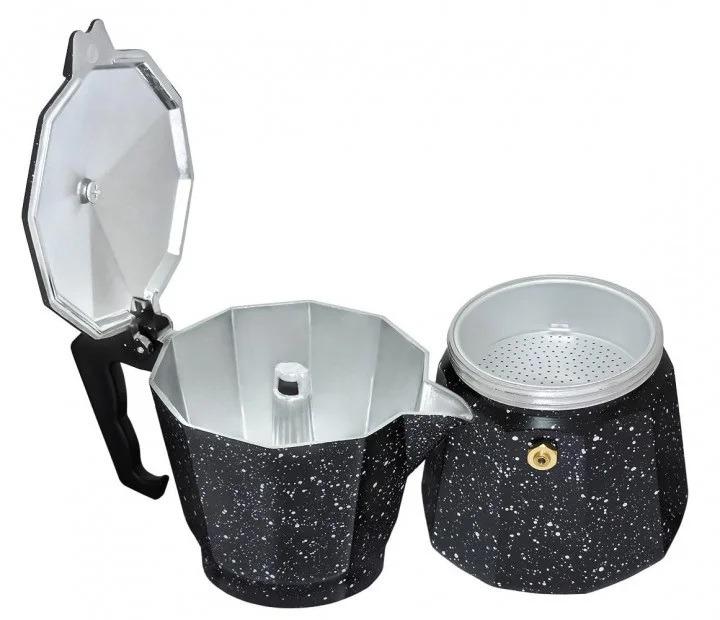 Кавоварка гейзерна Edenberg з мармуровим покриттям на 9 порцій кави 450 мл Чорний (3786) - фото 4