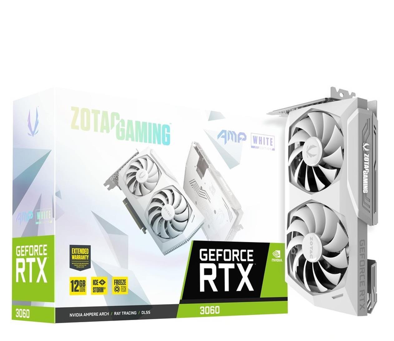 Відеокарта Zotac Gaming GeForce RTX 3060 AMP White Edition (ZT-A30600F-10P)