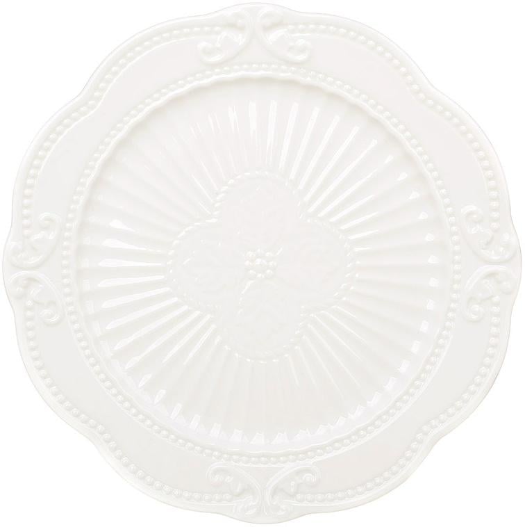 Набор фарфоровых обеденных тарелок Elegance Ø 25,5 см с объемным орнаментом 2 шт. White