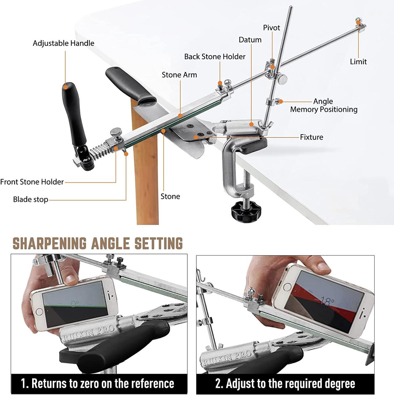 Станок для заточки ножей Ruixin PRO-IV RX-008 на струбцине 360° поворотный механизм 4 камня - фото 4 Станок для заточки ножей Ruixin PRO-IV RX-008 на струбцине 360° поворотный механизм 4 камня - фото 4