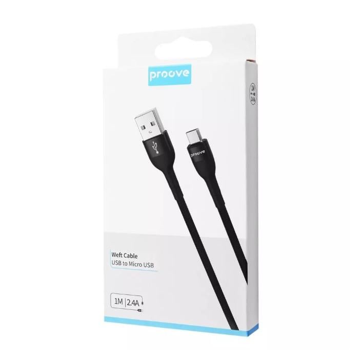 Кабель Proove Weft Micro USB 2.4A 1 м Black - фото 7 Кабель Proove Weft Micro USB 2.4A 1 м Black - фото 7
