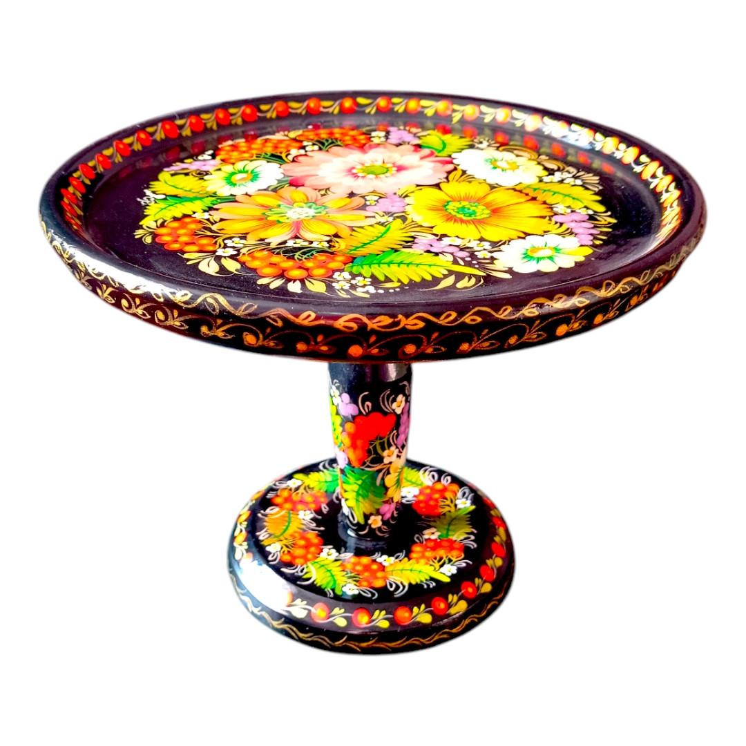 Цукерниця дерев’яна з петриківським розписом 25х18 см