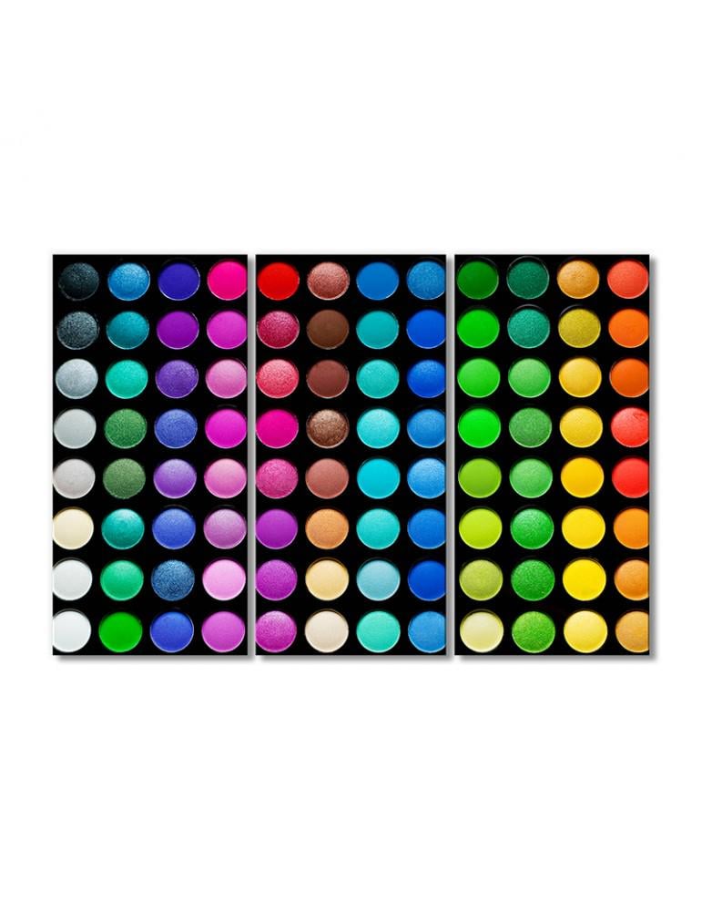 Картина модульная Палитра теней для век 3 модуля 60x90 см