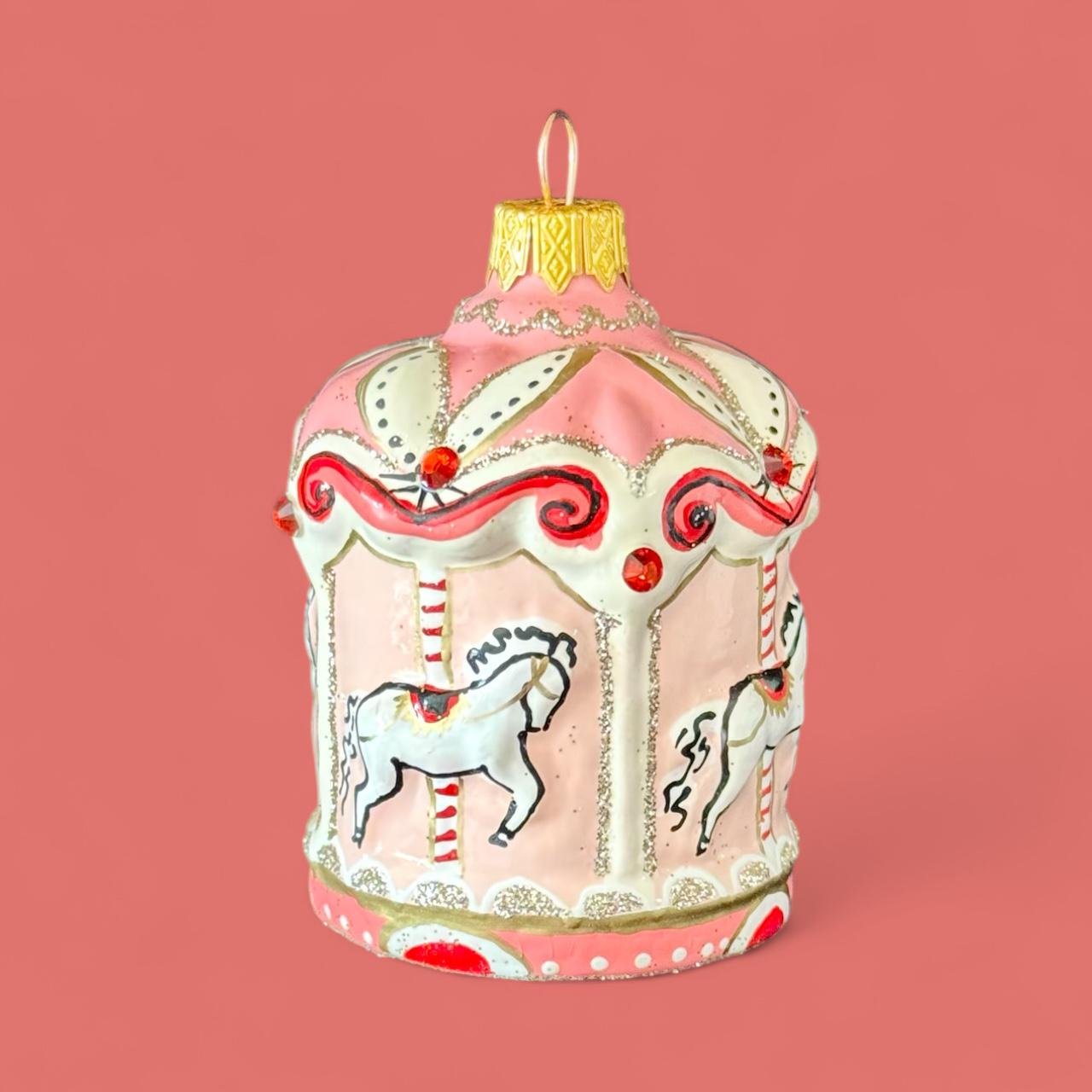 Іграшка на ялинку Карусель зі скла (F-227-3) - фото 2 Іграшка на ялинку Карусель зі скла (F-227-3) - фото 2