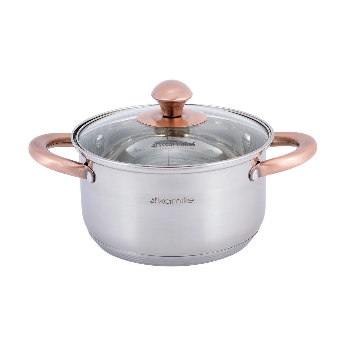 Набір каструль із кришками Kamille КМ-4937 із нержавіючої сталі з 8 предметів Сталевий (150-84-4937) - фото 3